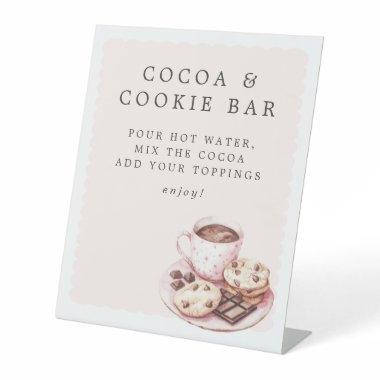 Pajamas & Prosecco Bridal Shower Cocoa & Cookies Pedestal Sign