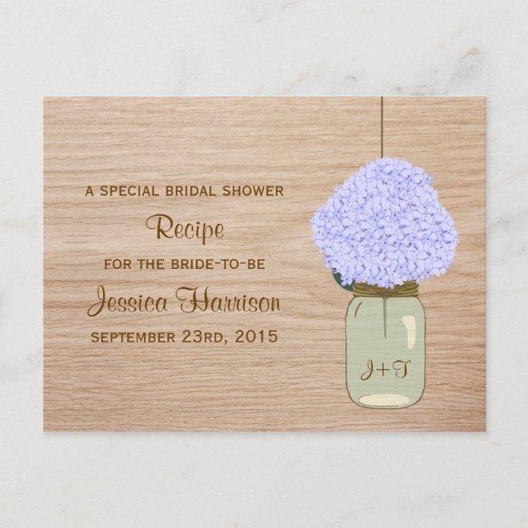 Pale Blue Hydrangea & Mason Jar Bridal Shower Invitation PostInvitations
