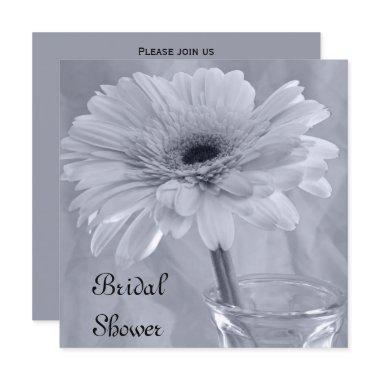 Pale Blue Tinted Daisy Bridal Shower Invitations