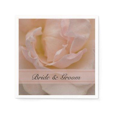 Pale Blush Pink Rose Floral Wedding Paper Napkins