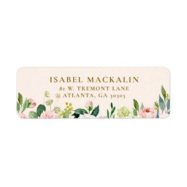 Pale Blush Pink Rustic Floral Farmhouse Country Label