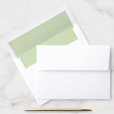Pale green striped pattern wedding envelope liner