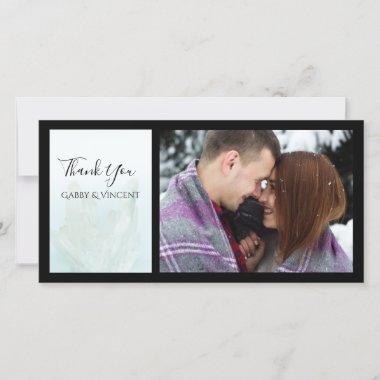 Pale Ice Blue Crystal Wedding Thank You Photo Invitations