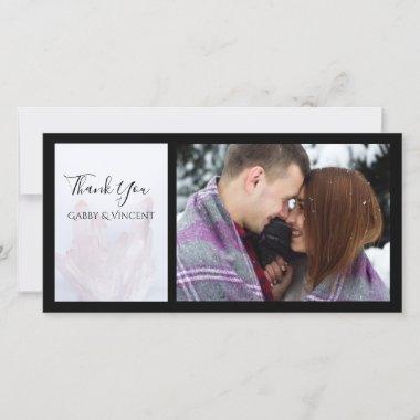 Pale Lavender Crystal Wedding Thank You Photo Invitations