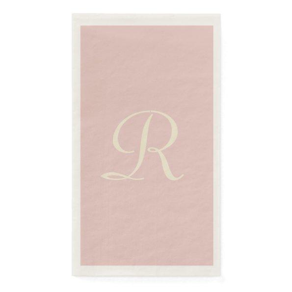 Pale Pink and Cream Monogrammed Paper Guest Paper Guest Towels