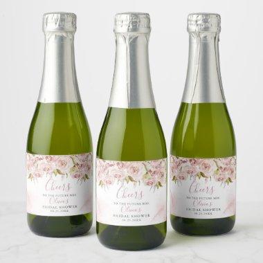 Pale Pink Dusty Rose Bridal Shower Sparkling Wine Sparkling Wine Label