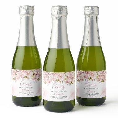 Pale Pink Dusty Rose Bridal Shower Sparkling Wine Sparkling Wine Label