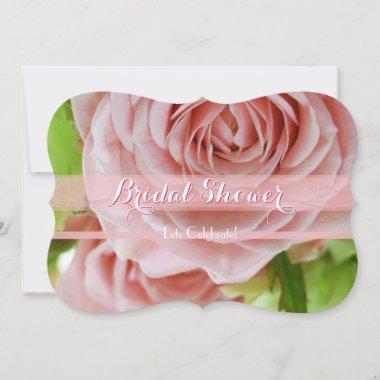 Pale Pink Mini Roses Bridal Shower 1C Invitations