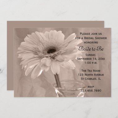 Pale Pink Tinted Daisy Bridal Shower Invitations