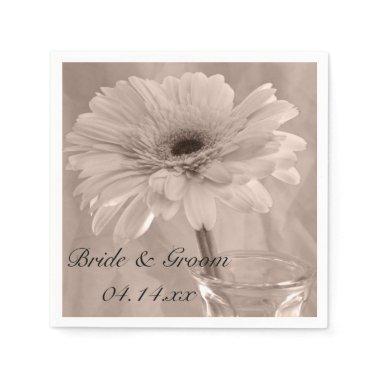 Pale Pink Tinted Daisy Wedding Paper Napkins