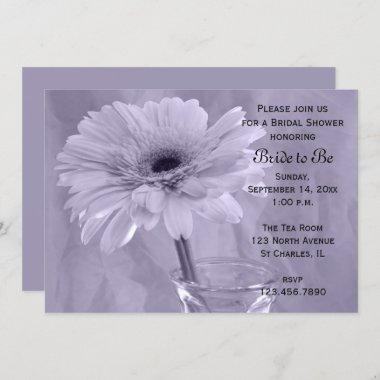 Pale Purple Tinted Daisy Bridal Shower Invitations