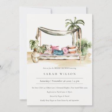 Palm Beach Tropical Cabana Bridal Shower Invite