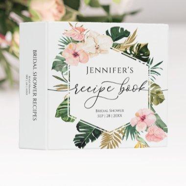 Palm Hibiscus Tropical  Recipe Book 3 Ring Binder