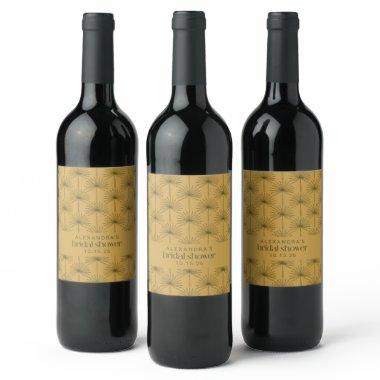 Palm Leaf Botanical Mustard Custom  Wine Label