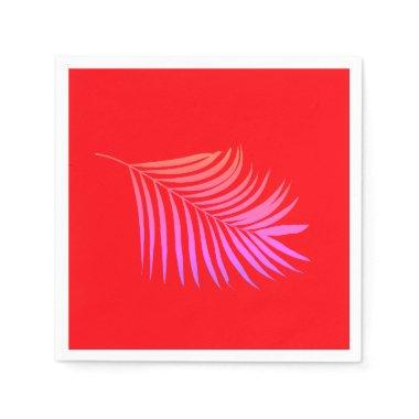 Palm Leaf Orange Pink Birthday Graduation Wedding Napkins
