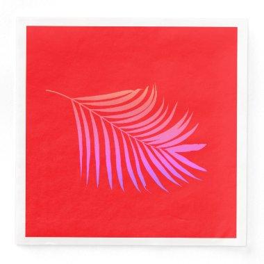 Palm Leaf Orange Pink Birthday Graduation Wedding Paper Dinner Napkins