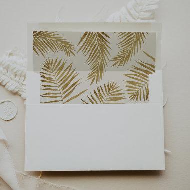 Palm Leaves | Cream and Gold Wedding Envelope Liner
