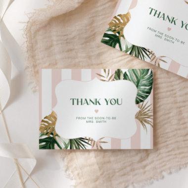 Palm leaves tropical bridal shower thank you Invitations