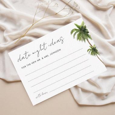 Palm Tree Tropical Date Night Ideas Bridal Shower Enclosure Invitations