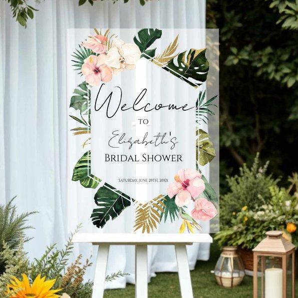 Palm Tropical  Acrylic Welcome Sign