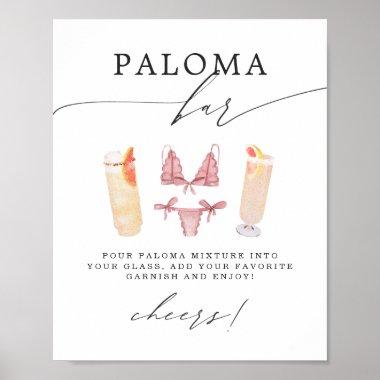 Paloma Bar | Panties & Palomas Bridal Shower Poster