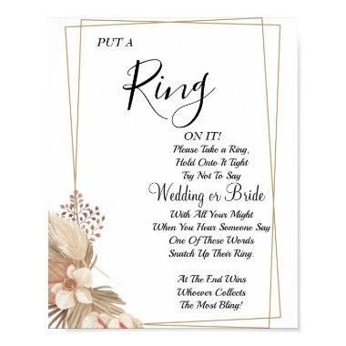 Pampa Grass Put a Ring bridal shower game sign