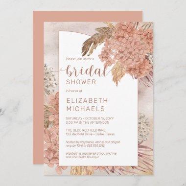 Pampas Grass and Hydrangeas Blooms Bridal Shower I Invitations