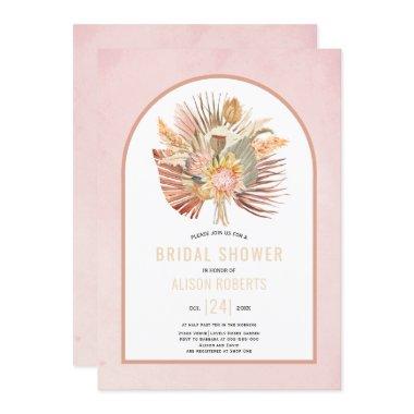 Pampas grass and palm soft pink