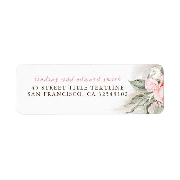 Pampas Grass and Pink Flowers Boho Label