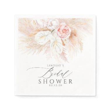 Pampas Grass and Pink Flowers  Napkins