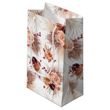 Pampas Grass and Terracotta Flowers Exotic Party Small Gift Bag