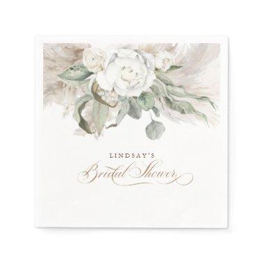Pampas Grass and White Flowers  Napkins