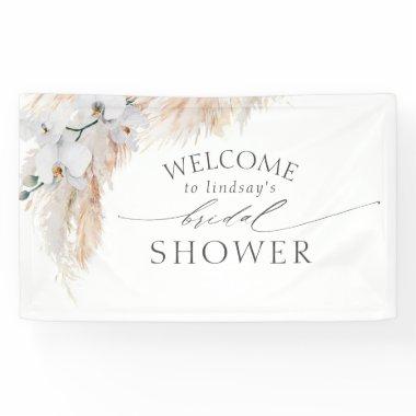 Pampas Grass and White Orchids  Banner