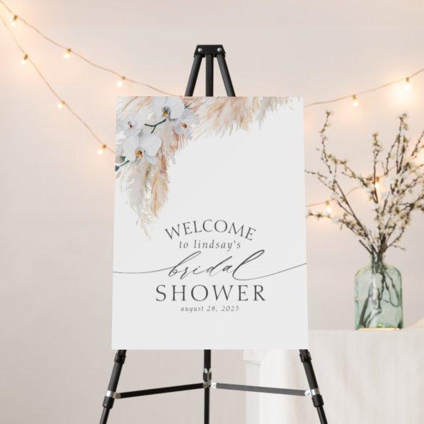 Pampas Grass and White Orchids Bridal Shower Foam Board