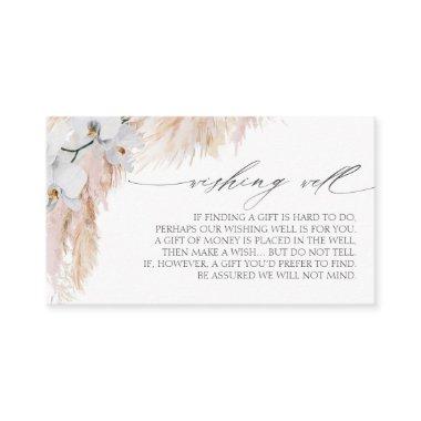 Pampas Grass and White Orchids Wishing Well Business Invitations