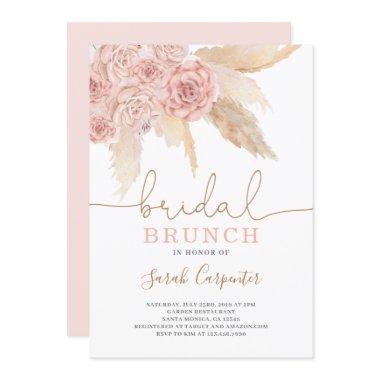 Pampas Grass blush Bridal Shower brunch Invitations