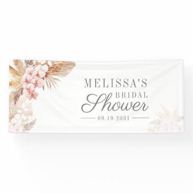 Pampas Grass Boho Terracotta Floral Bridal Shower Banner