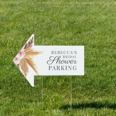 Pampas Grass Botanical Bridal Shower Car Parking Sign