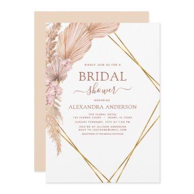 Pampas Grass Bridal Shower Bohemian Boho Invitations