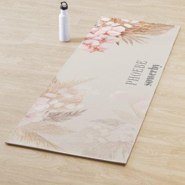 Pampas Grass  Floral Terracotta Yoga Mat