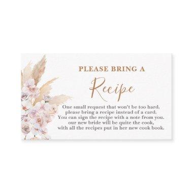 Pampas Grass Bridal Shower Recipe Invitations Request