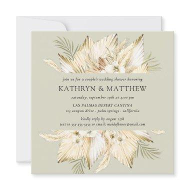 Pampas Grass Desert Boho Couple's Wedding Shower Invitations