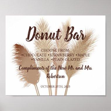 Pampas Grass Donut Bar Bridal Shower Wedding Sign