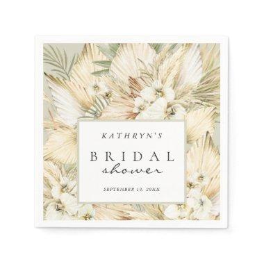 Pampas Grass Dried Flowers Boho Bridal Shower Nap Napkins