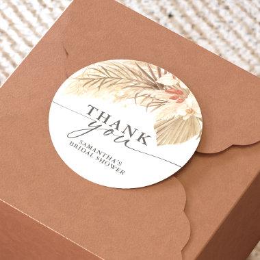 Pampas Grass Dried Palm Classic Round Sticker