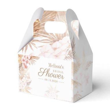 Pampas Grass Dried Palms Boho Script Bridal Shower Favor Boxes