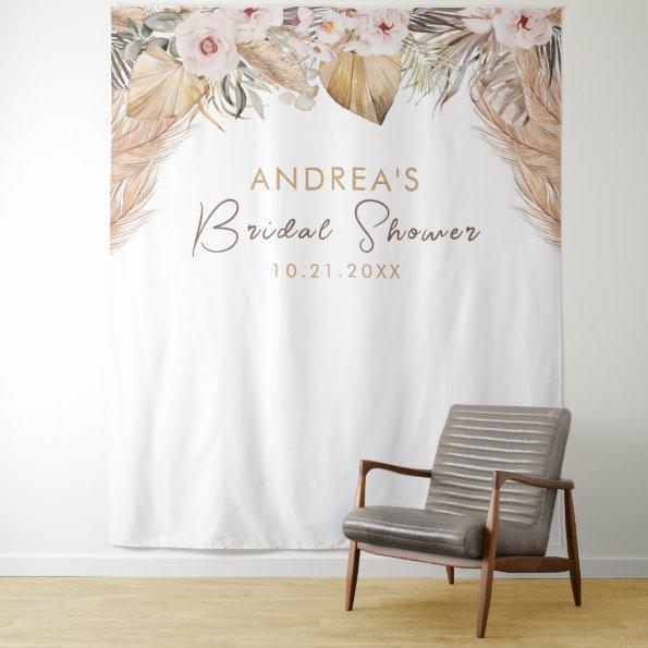 Pampas Grass & Feathers Bridal Shower Backdrop