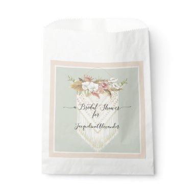 Pampas Grass Mint Blush Floral Greenery Bridal Favor Bag