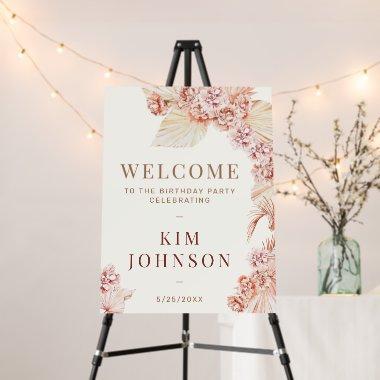 Pampas Grass Modern Boho Birthday Party Welcome Foam Board