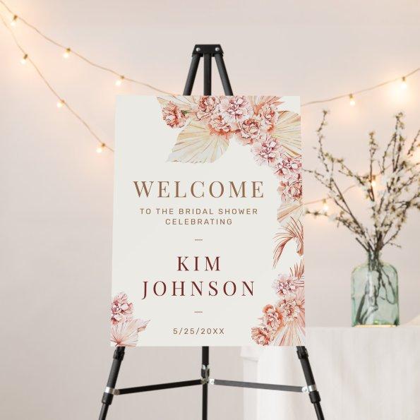 Pampas Grass Modern Boho Bridal Shower Welcome Foam Board